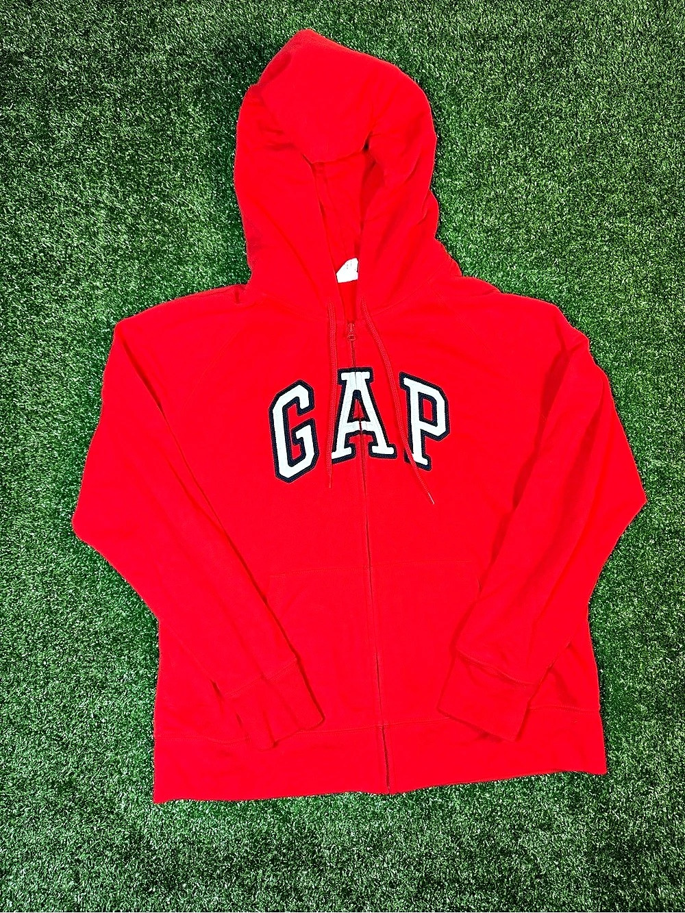 GAP VintageSoft Arch Logo Full-Zip Hoodie Red & White Boys XL